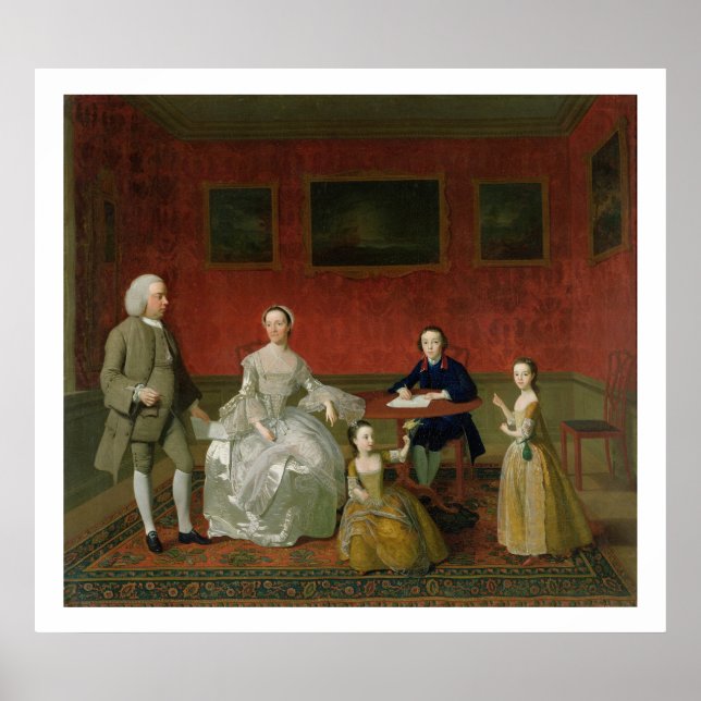 The Buckley-Boar Family, c.1758-60 (olja på canvas Poster (Framsidan)