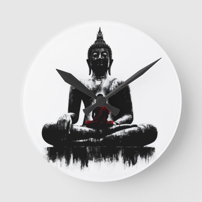 The Buddha wall clock  Rund Klocka (Framsida)