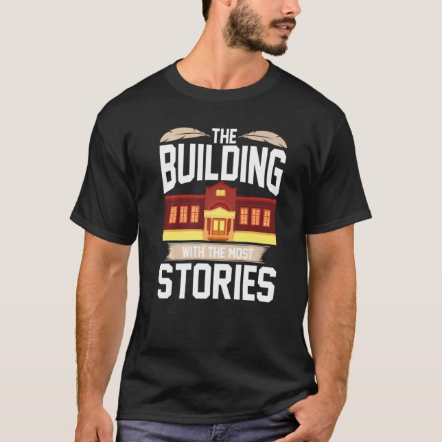 The Building With The Most Stories Library Book  1 T Shirt (Framsida)