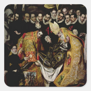 The Burial of Count Orgaz Fyrkantigt Klistermärke