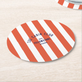 The Cabin Club Custom Crest Röd Parkremsa Underlägg Papper Rund