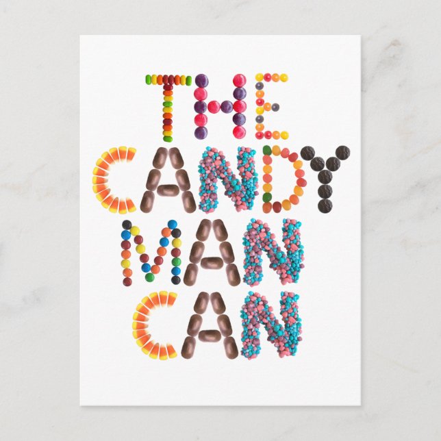 The Candy Man Can - uppmuntrar Halloween Vykort (Framsida)