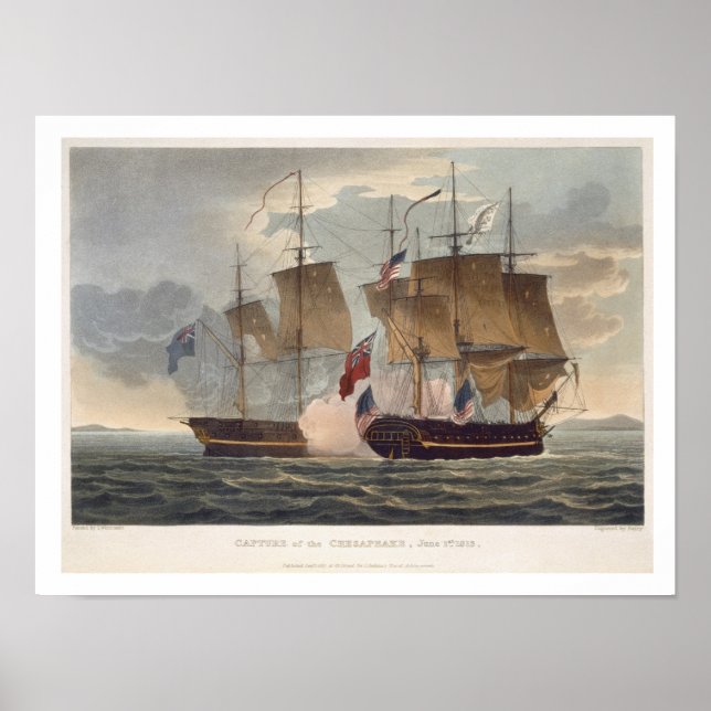 The Capture of the Chesapeake, juni 1813, Engr Poster (Framsidan)