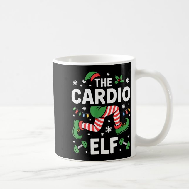The Cardio Elf Funny Fitness Christmas Gym Workout Kaffemugg (Höger)