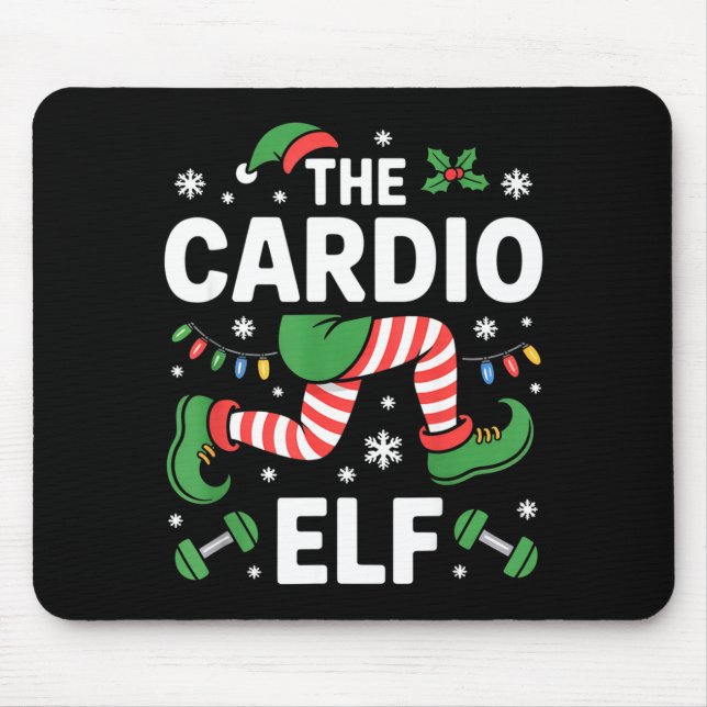 The Cardio Elf Funny Fitness Christmas Gym Workout Musmatta (Framsidan)