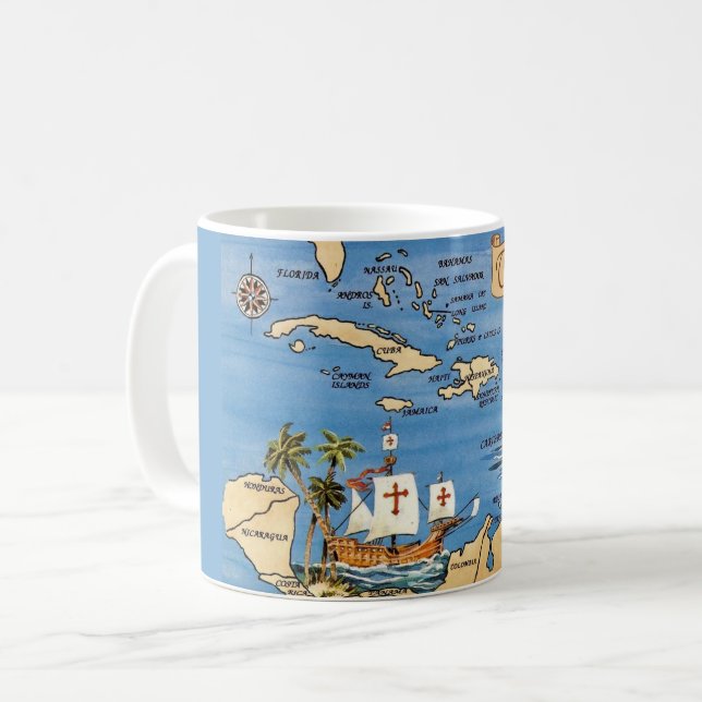 The Caribbean Map Mug Kaffemugg (Framsida vänster)