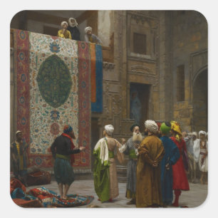The Carpet Merchant, c.1887 (olja på canvas) Fyrkantigt Klistermärke