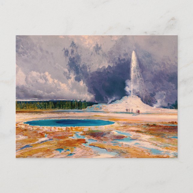 The Castle Geyser, Yellowstone National Park 1874 Vykort (Framsida)