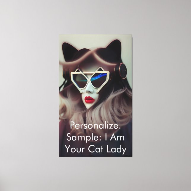The Cat Lady (Customizable) Canvastryck (Framsida)