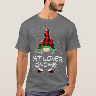 The Cat Lover Gnome Buffalo Plaid Matching Family T Shirt