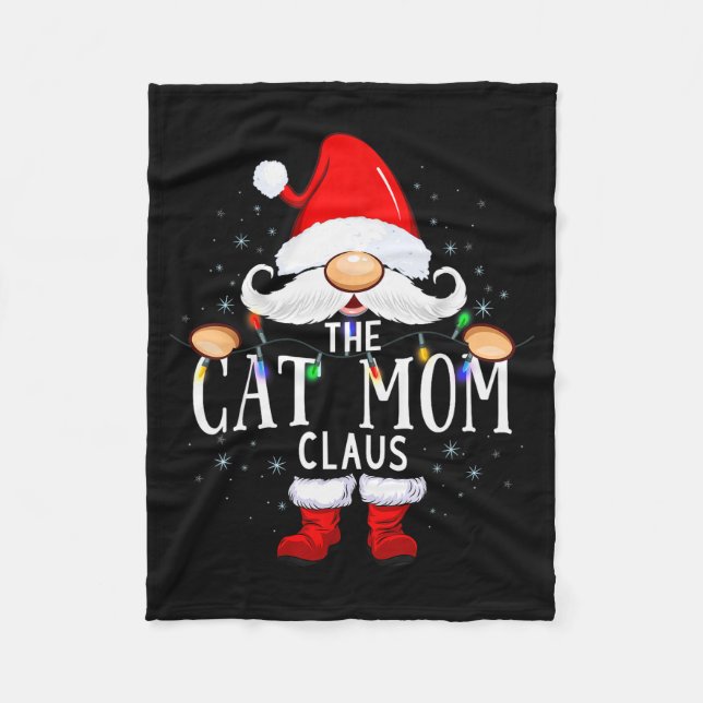 The Cat Mom Claus Christmas Matching Pajama Men Wo Fleecefilt (Framsidan)