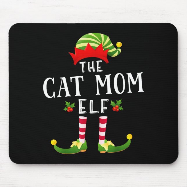 The Cat Mom Elf Christmas Matching Pajama Men Wome Musmatta (Framsidan)
