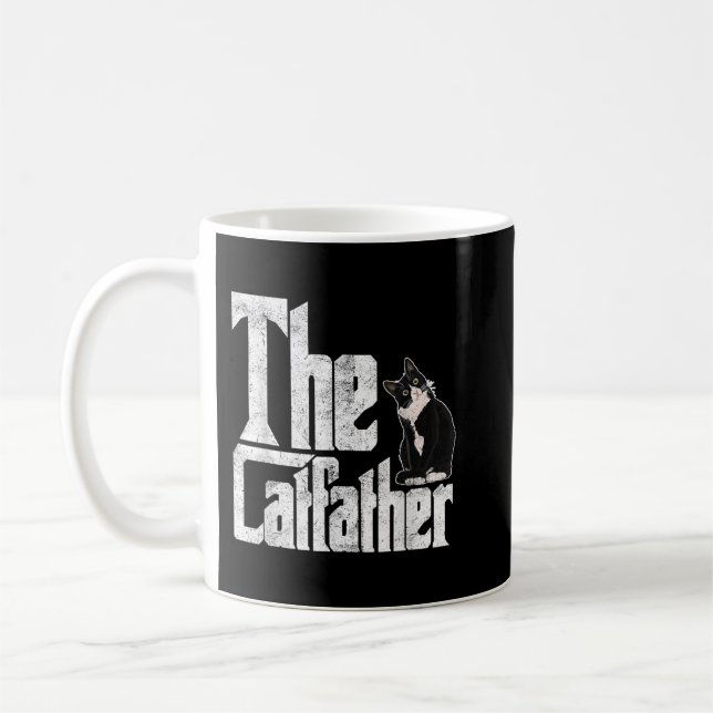 The Catfather Cat Father Mafia Whiskers Male Daddy Kaffemugg (Vänster)
