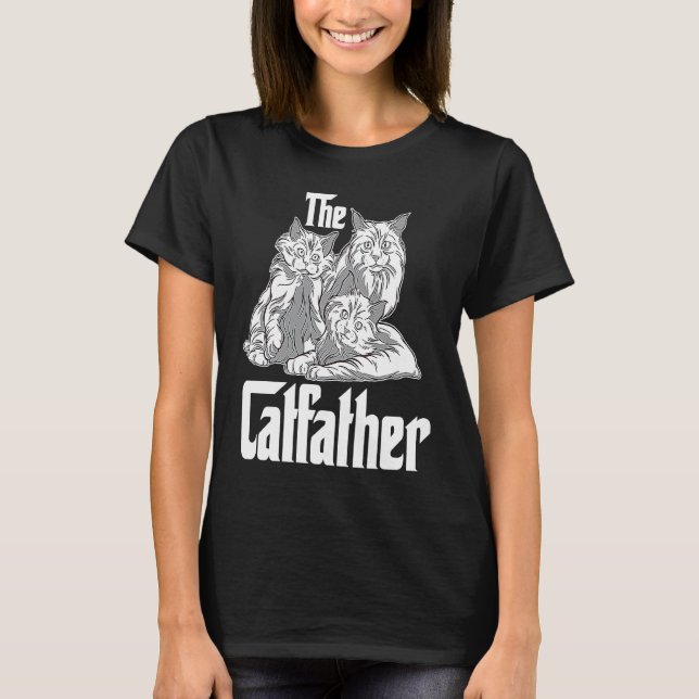 The Catfather Mafia Katt Grafik T Shirt (Framsida)