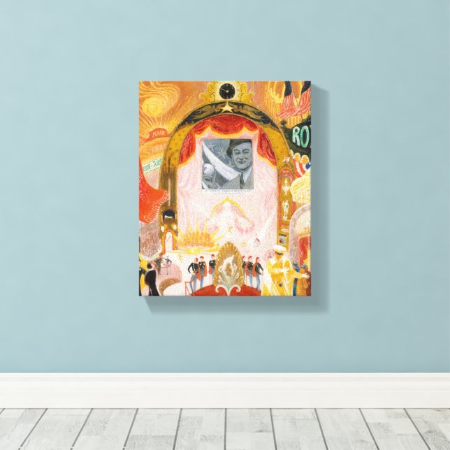 The Cathedrals of Broadway by Florine Stettheimer Canvastryck (Insitu (trägolv))