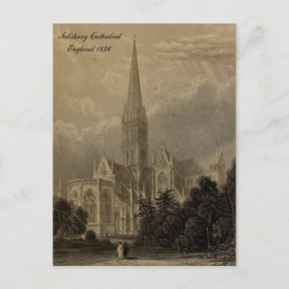 The Cathedrals of England Series: Salisbury 1836 Vykort