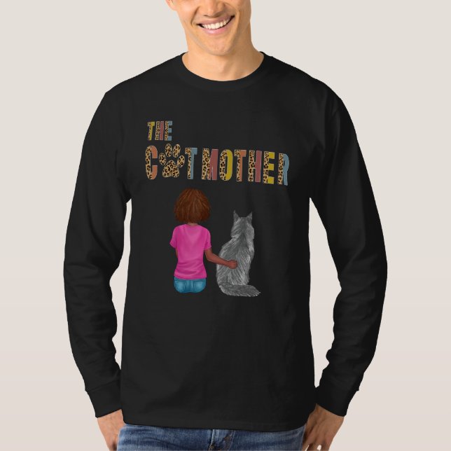 The Catmother Maine Coon Cat     Mother Cat Mom T Shirt (Framsida)