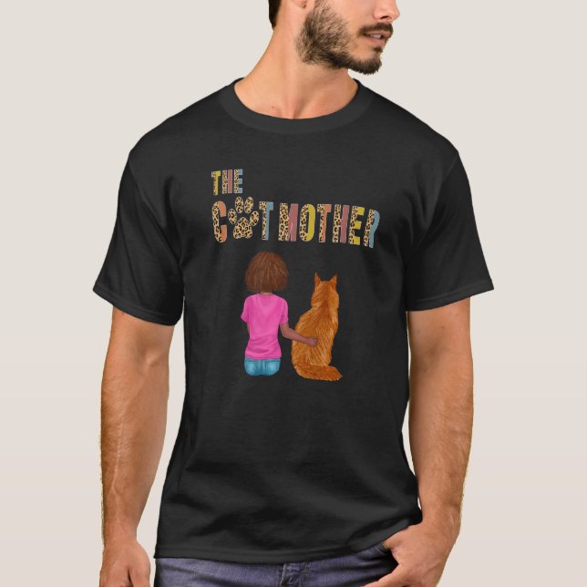 The Catmother Maine Coon Cat   Mother Cat Mom T Shirt (Framsida)