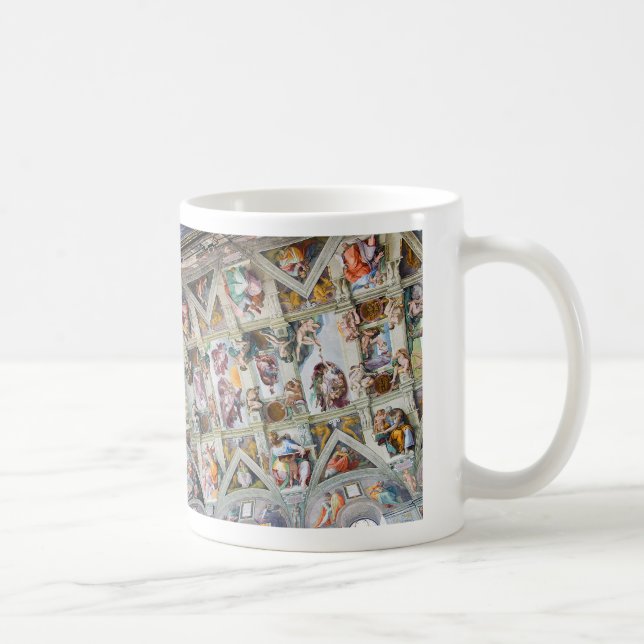 “ The ceiling of the Sistine Chapel ”,Michelangelo Kaffemugg (Höger)