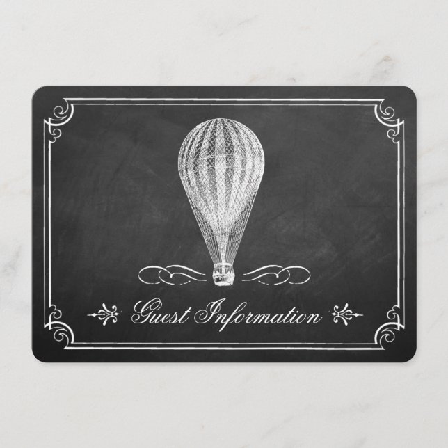 The Chalkboard Hot Air Balloon Wedding Collection Tilläggskort (Framsida)