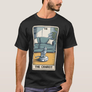 The Chariot Robot Dammsugare Rolig Katt Tarot C T Shirt