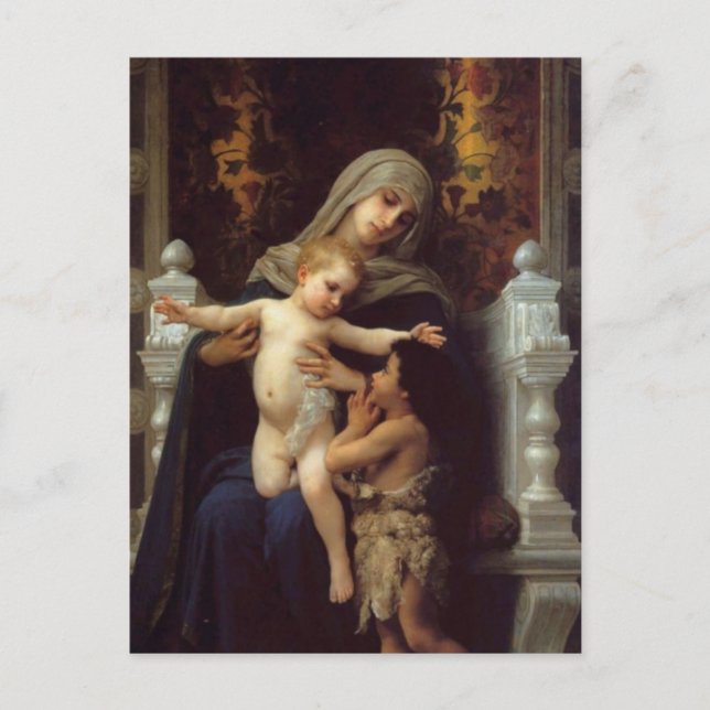 The Charity by Bougeureau, christmas postcard Helg Vykort (Framsida)