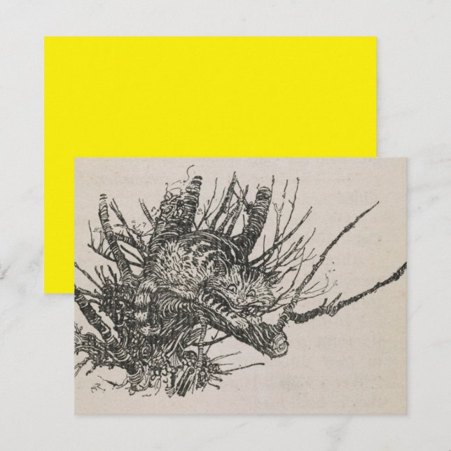 The Cheshire Cat i ett träd Arthur Rackham Anteckningskort (Fram/baksida)