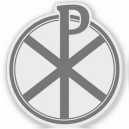 The Chi-Rho Cross - v3 (grey) Klistermärken