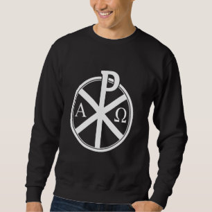 The Chi-Rho Kor - Jesus Kristus Symbol - v4 Lång Ärmad Tröja
