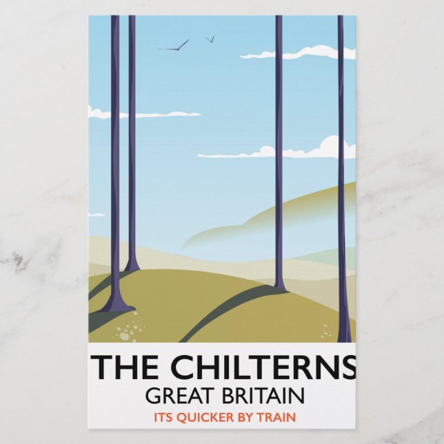 The Chilterns Storbritannien resaffisch Brevpapper (Framsida)