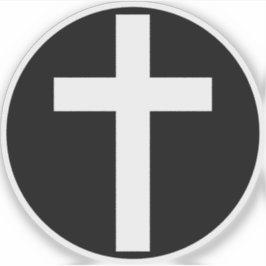 The Christian Cross (white on black) Klistermärken