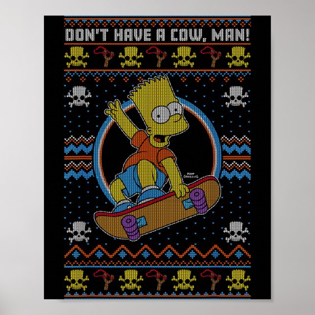 The Christmas Bart Don't Have A Cow Ugly Sweater  Poster (Framsidan)