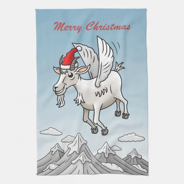 The Christmas Goat's Flight in the Mountains Kökshandduk (Vertikal)
