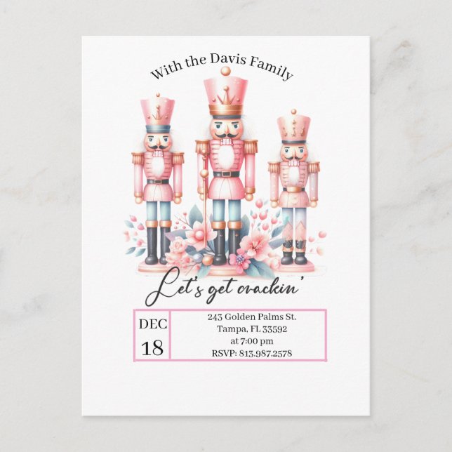 The Christmas Nutcracker Invitation Postcard Vykort (Framsida)