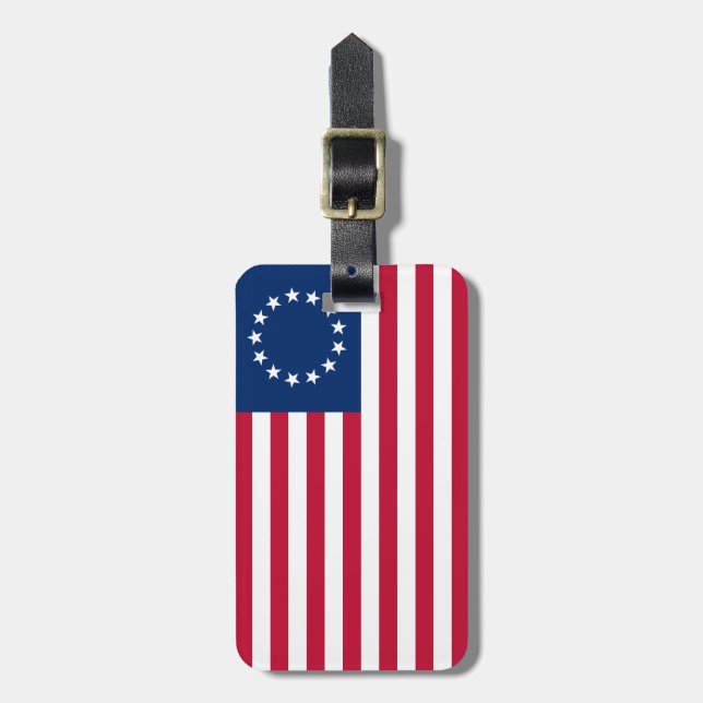 The Circle of Stars, American Flagga av Betsy Ross Bagagebricka (Vertikal Framsida)