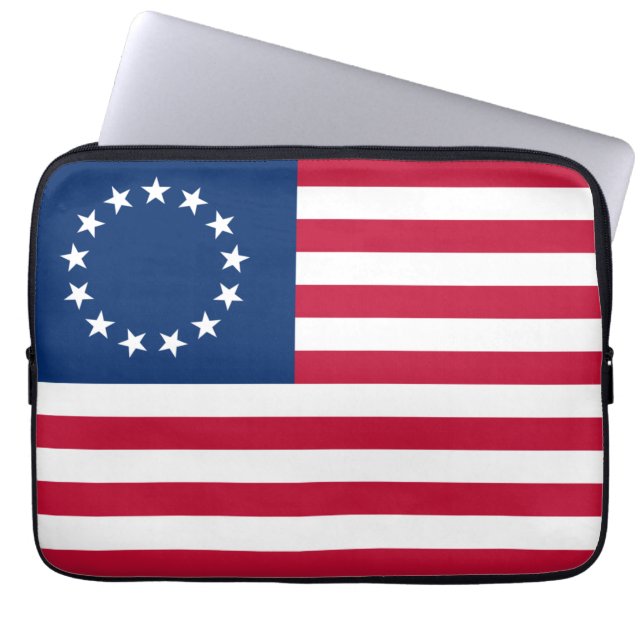 The Circle of Stars, American Flagga av Betsy Ross Laptop Fodral (Framsidan)
