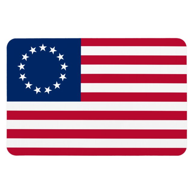 The Circle of Stars, American Flagga av Betsy Ross Magnet (Horisontell)