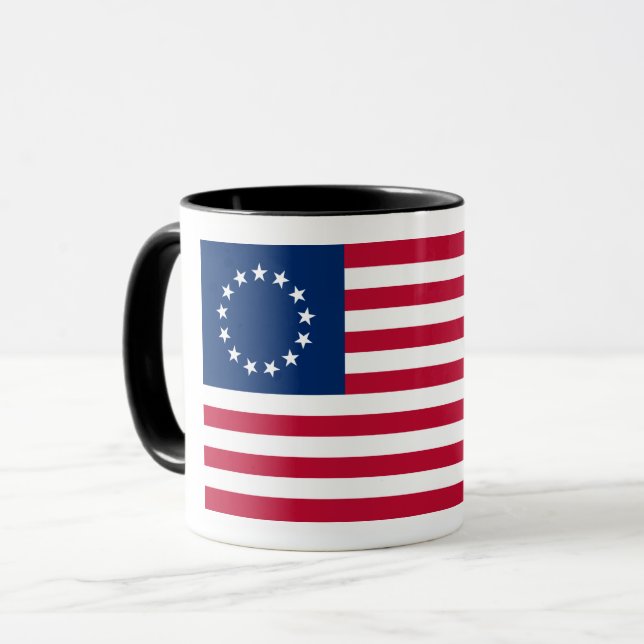 The Circle of Stars, American Flagga av Betsy Ross Mugg (Framsida vänster)