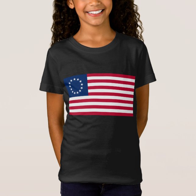 The Circle of Stars, American Flagga av Betsy Ross T Shirt (Framsida)