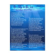 The City in the Sea-dikten på vykort--Edgar Allan 