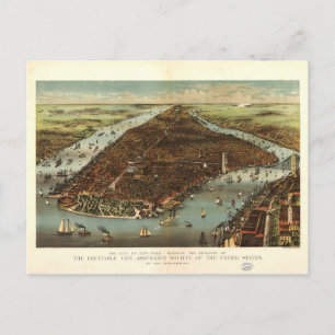 The City of New York by Currier and Ives (1883) Vykort