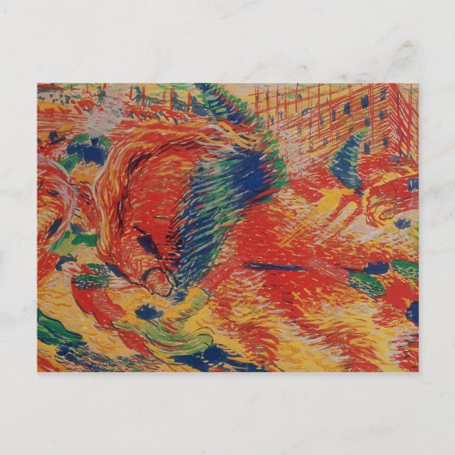 The City Rises, 1911 (tempera on card) Vykort (Framsida)