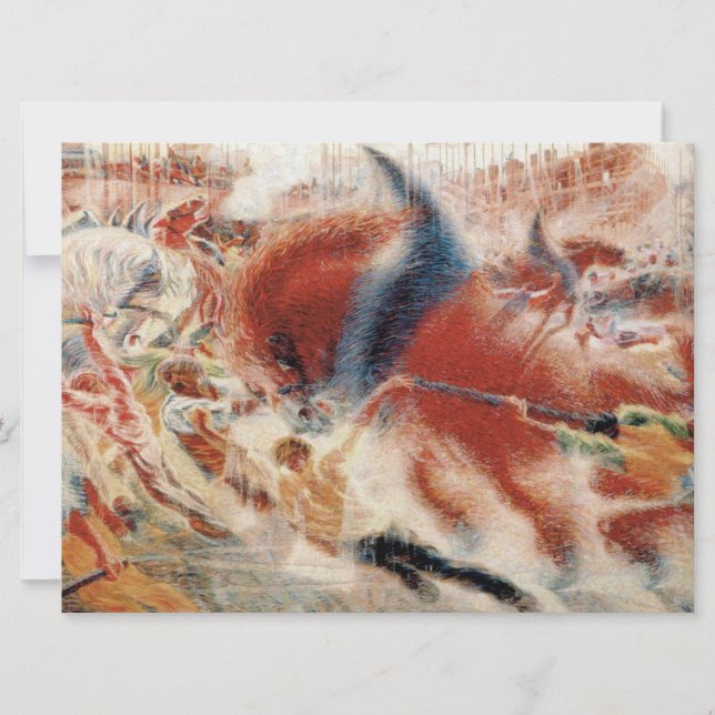 The City Rises (av Umberto Boccioni) Kort (Framsida)