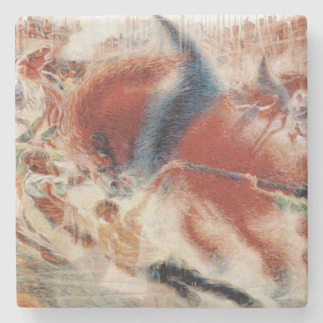 The City Rises (av Umberto Boccioni) Stenunderlägg (Framsidan)