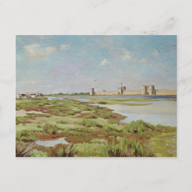 The City Walls of Aigues-Mortes, 1867 Vykort (Framsida)