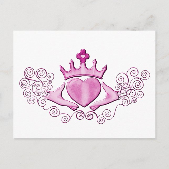 The Claddagh (Rosa) Vykort (Framsida)