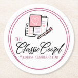 The Classic Coord  Underlägg Papper Rund<br><div class="desc">The Classic Coord coaster features a light pink background,  and you can change the logo to your company's.</div>