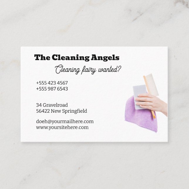 The Cleaning Angels 1 - cleaning - housekeeping Visitkort (Framsida)