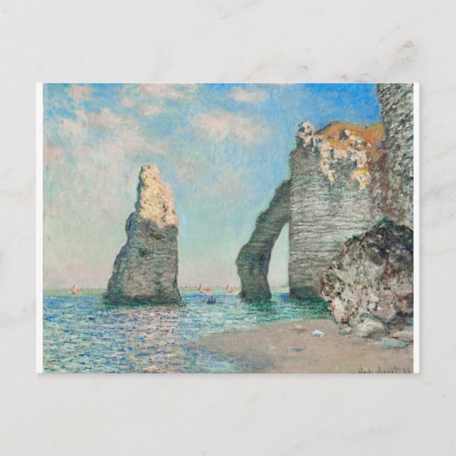 The Cliffs at Etretat 1885 by Claude Monet Vykort (Framsida)