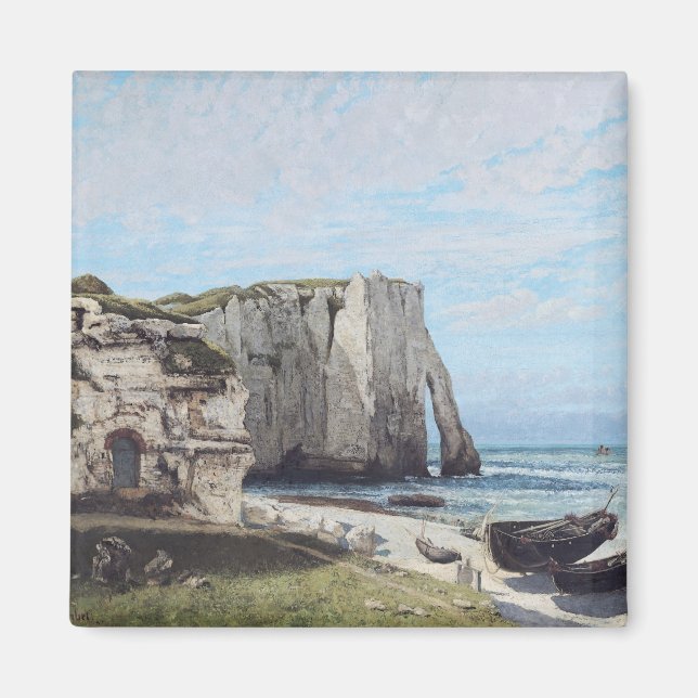 The Cliffs vid Etretat efter stormen 1870 Magnet (Framsidan)